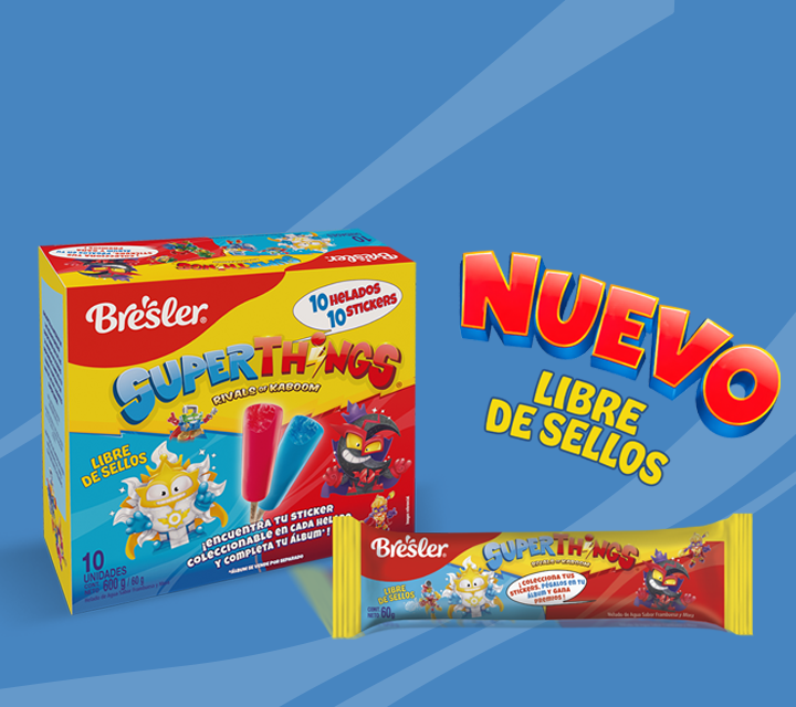 Nuevo helado Bresler SuperThings, libre de sellos