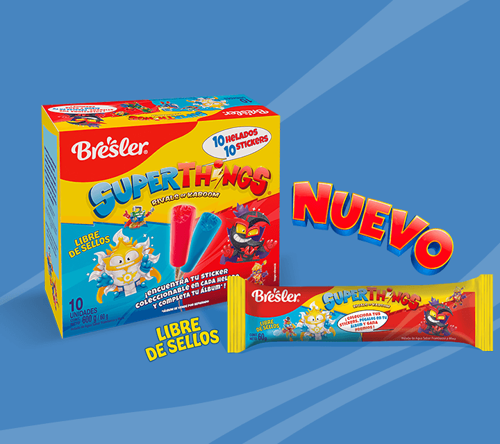 Nuevo helado Bresler SuperThings, libre de sellos